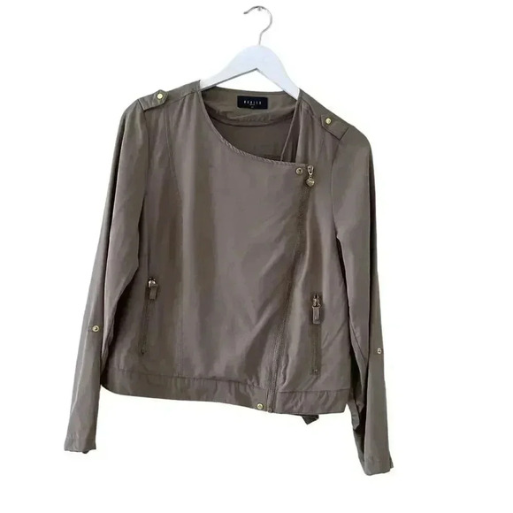 Mohito  Basic Olive Army Green Front Zipper Chic Modern  Soft M ( EU 40) #1626 - Picture 1 of 15